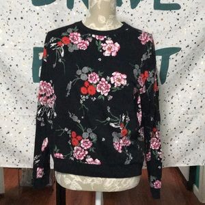 H&M Black Floral Print Sweater